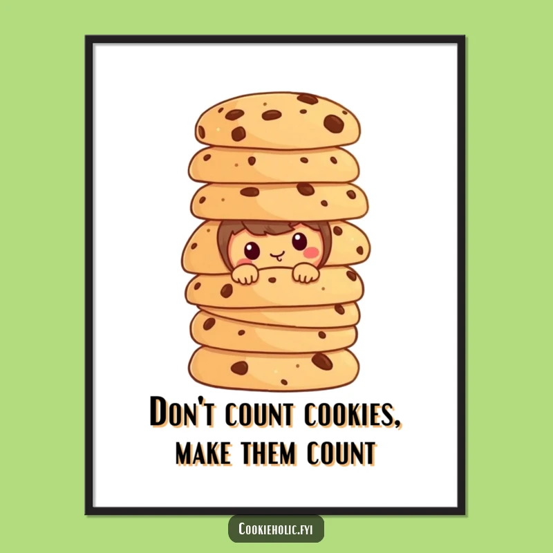 Funny Free Printable Wall Art: Cookie Peeking from Treats, Quirky DIY Decor