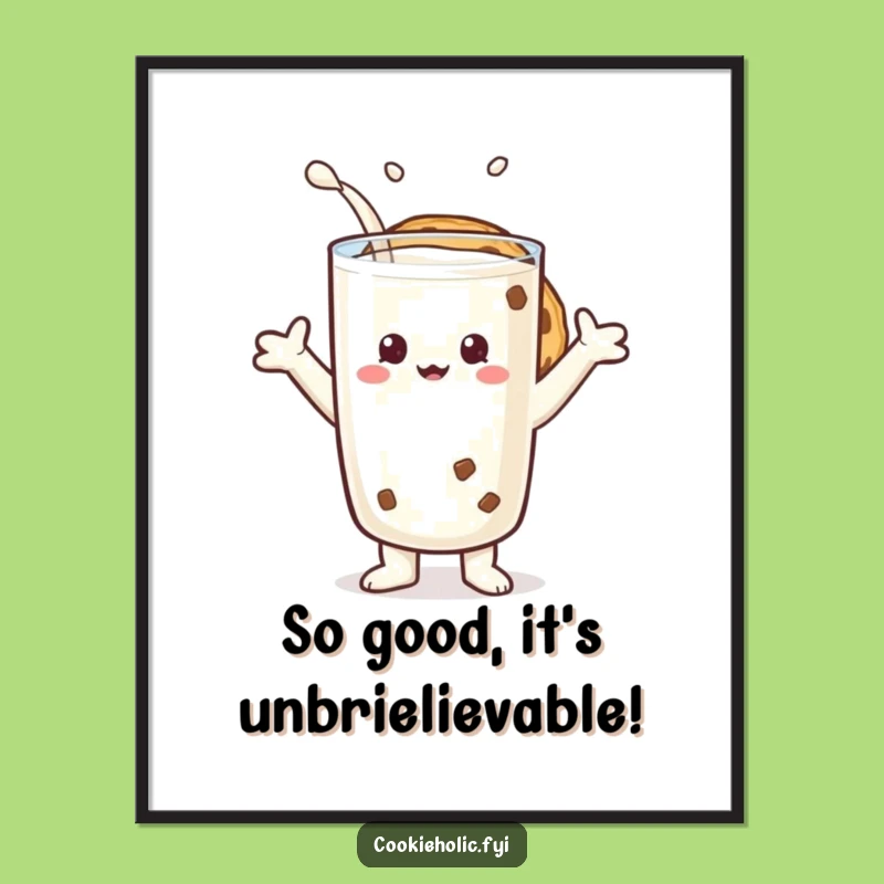 Free Printable Funny Cookie Wall Art: Milk Lover Downloadable Art