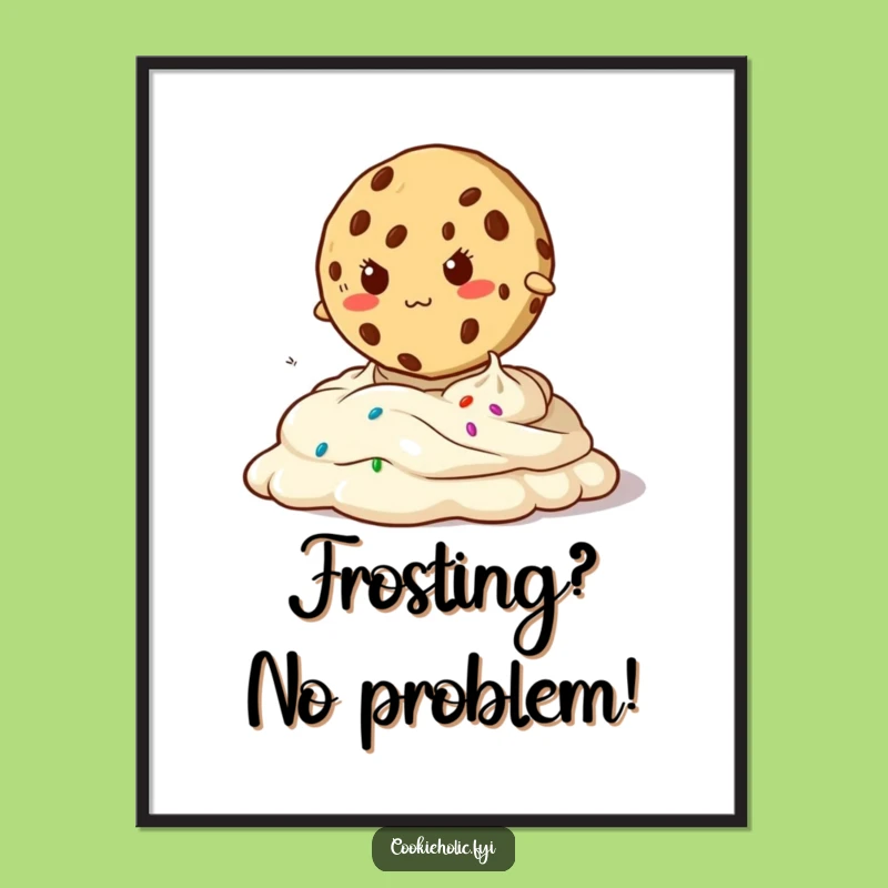 Funny Free Printable Wall Art: Cookie Frosting Jump - Energetic Downloadable Decor!