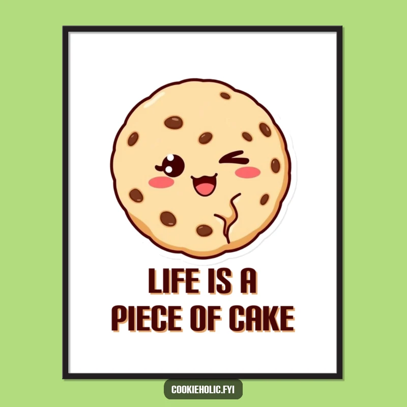 Funny Free Printable Wall Art: Winking Cookie - Downloadable Home Decor