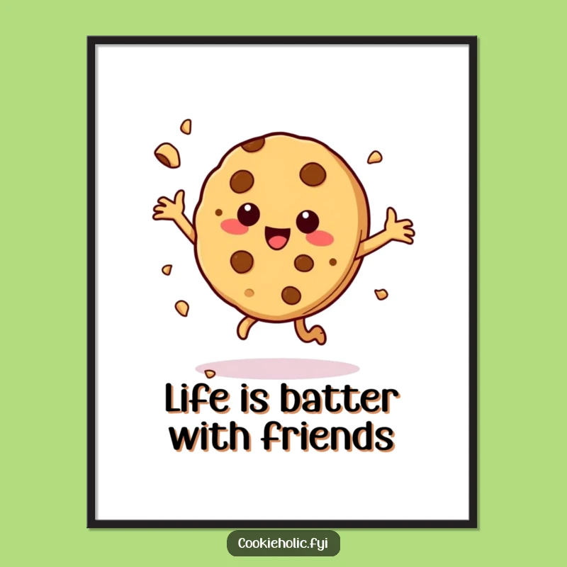 Funny Free Printable Wall Art: Dancing Cookie Character - Downloadable Home Decor