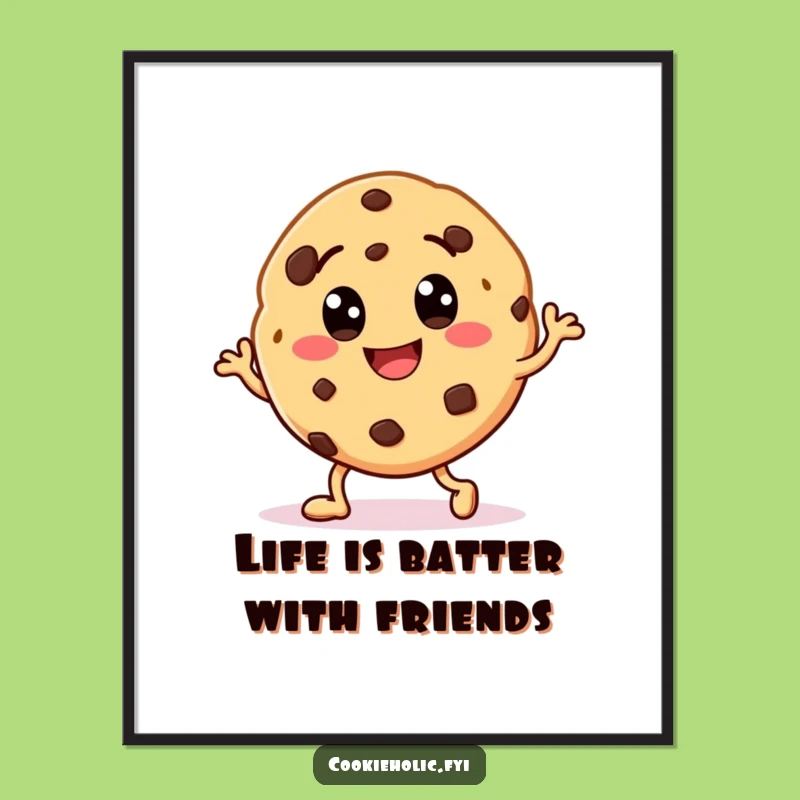 Free Printable Funny Cookie Wall Art: Dancing Dessert Downloadable Art Print