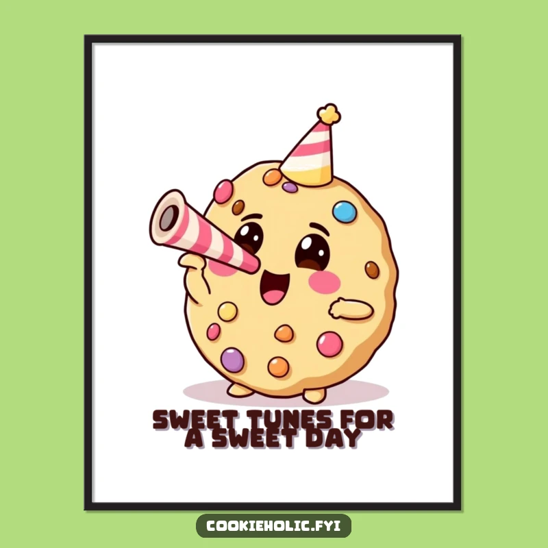 Funny Free Printable Wall Art: Cookie Party Horn, Quirky Downloadable Decor