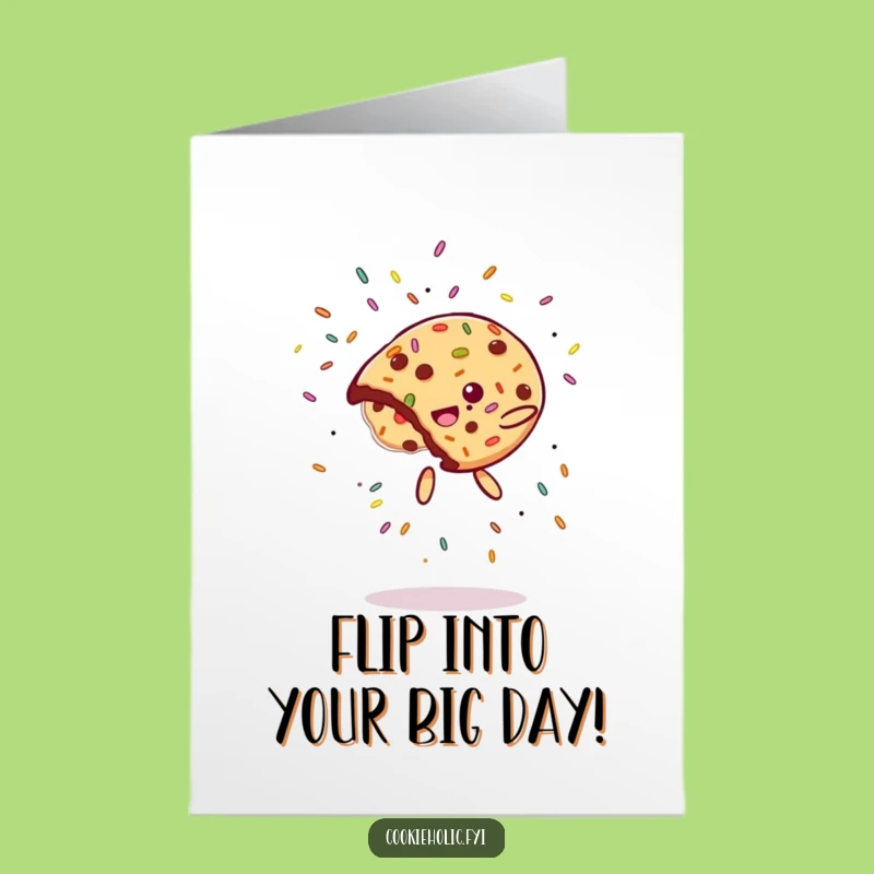 Free Printable Birthday Card: Cookie Flip Celebration Humor for a Fun Day
