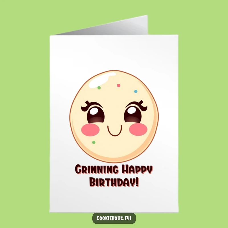 Free Printable Birthday Card: Delighted Kawaii Cookie, Funny Downloadable Gift