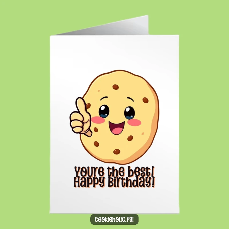 Free Printable Birthday Card: Kawaii Cookie Thumbs Up, Funny Downloadable Gift
