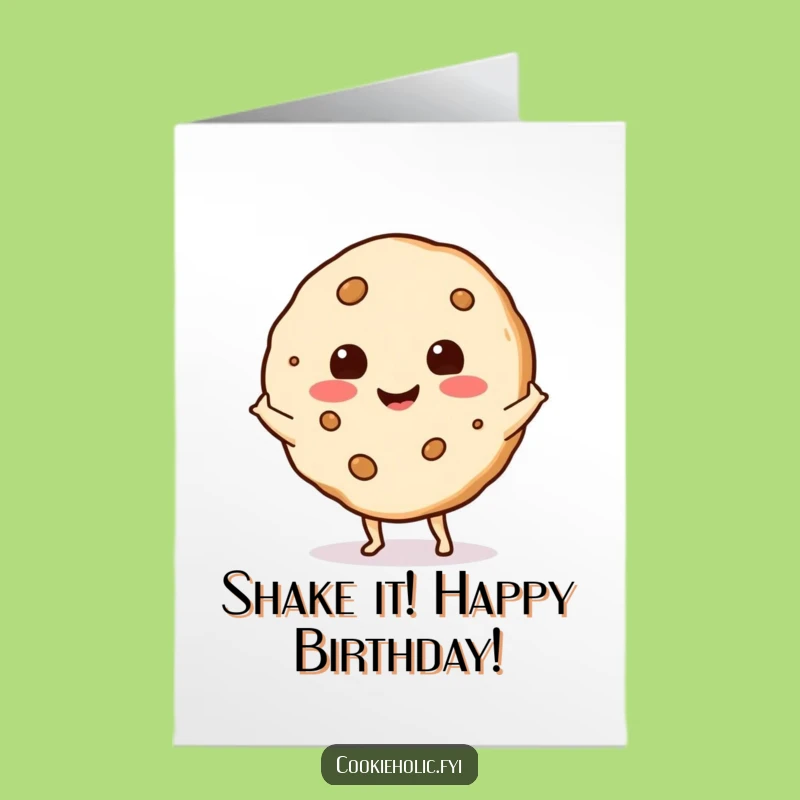 Free Printable Birthday Card: Shimmying Cookie, Dance Your Way to Fun Downloadable Gift