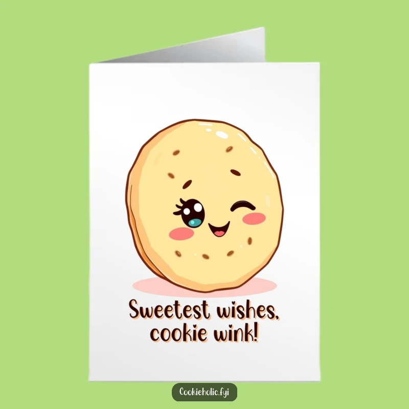 Free Printable Birthday Card: Winking Cookie, Cute Kawaii Downloadable Gift