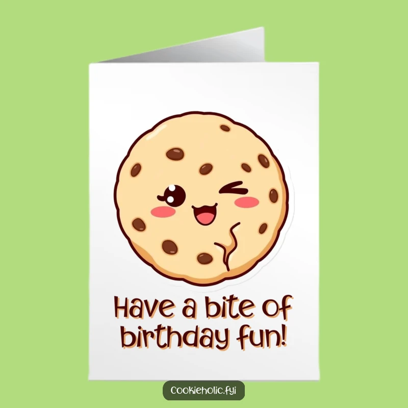 Free Printable Birthday Card: Winking Cookie - Funny Downloadable Gift