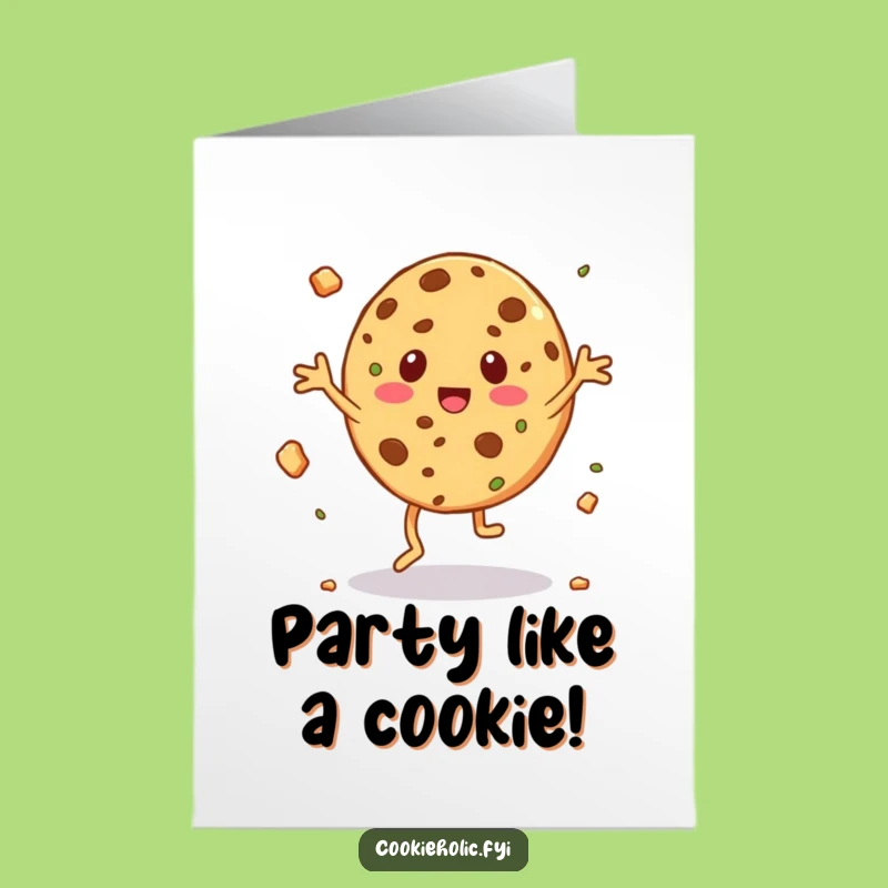 Free Printable Funny Cookie Birthday Card: Jigging Treat Downloadable Gift