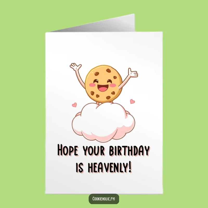 Free Printable Happy Birthday Card: Bouncing Cookie Cloud Digital Download Gift