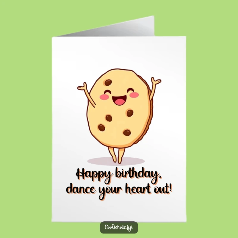 Free Printable Birthday Card: Cookie Ballet Pose - Funny DIY Downloadable Gift