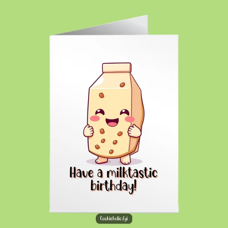 Free Printable Birthday Card: Cookie Hugs Milk - Funny Downloadable Gift