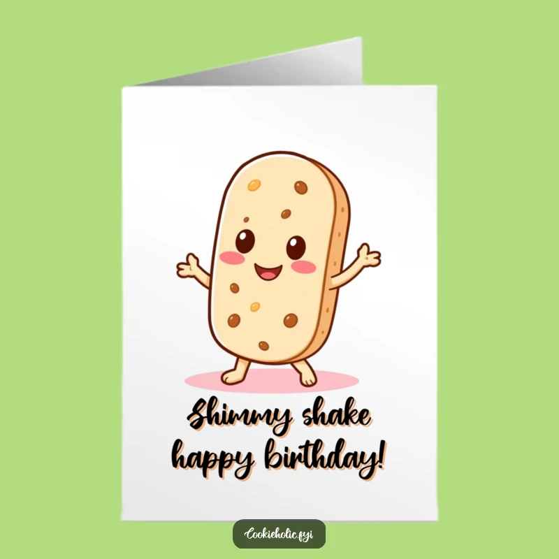 Free Printable Birthday Card: Shimmying Wafer, Cute Kawaii Downloadable Gift