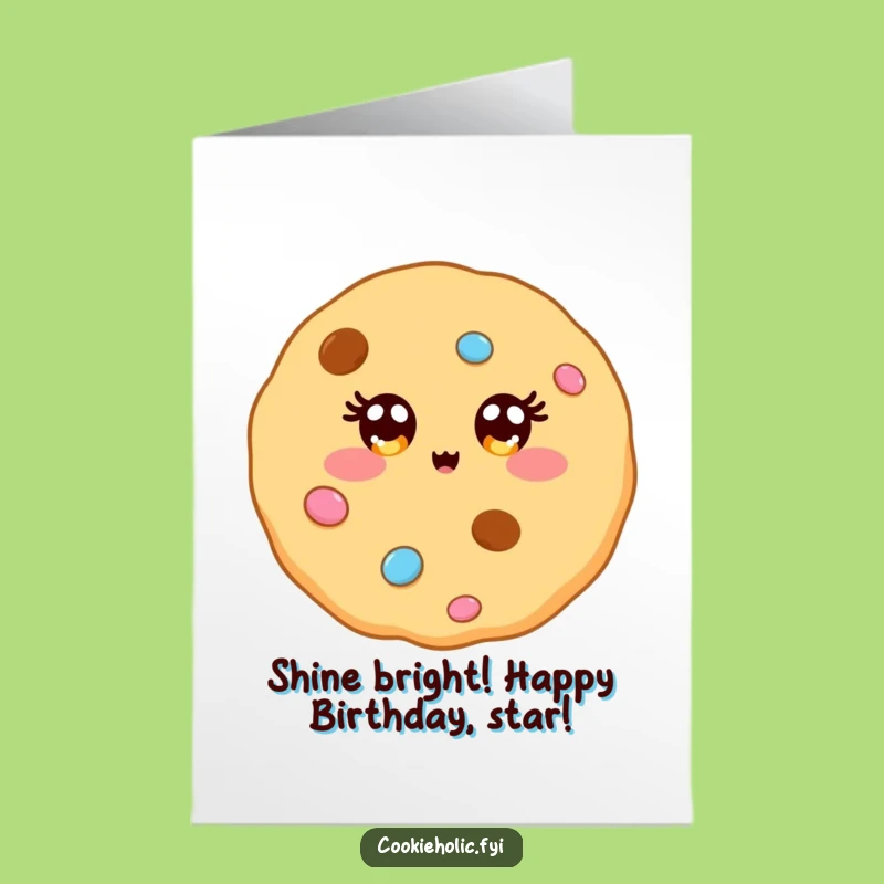 Free Printable Birthday Card: Sparkling Cookie Eyes, Joyful Downloadable Gift