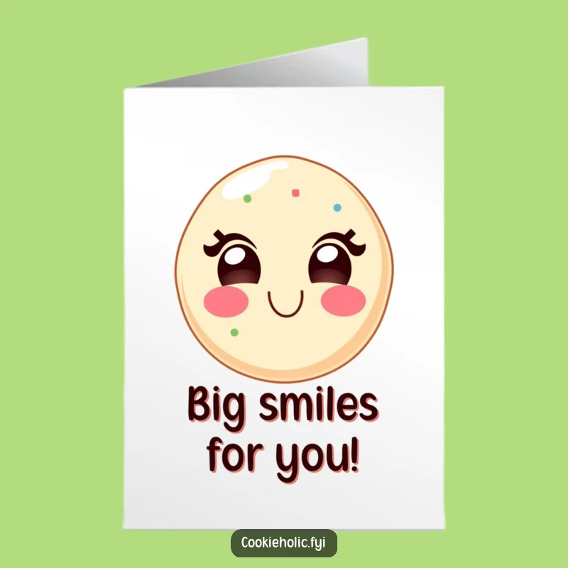 Free Printable Congrats Card: Delighted Kawaii Cookie, Funny Downloadable Gift