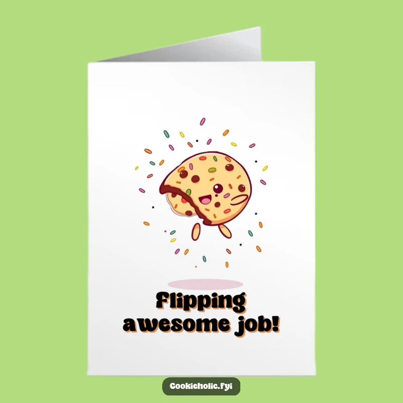 Free Printable Congrats Card: Cookie Flip Acrobatic Success for Achievements
