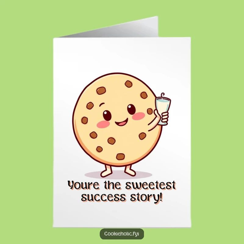 Free Printable Congrats Card: Cookie & Milk, Fun Downloadable Art for Celebrations