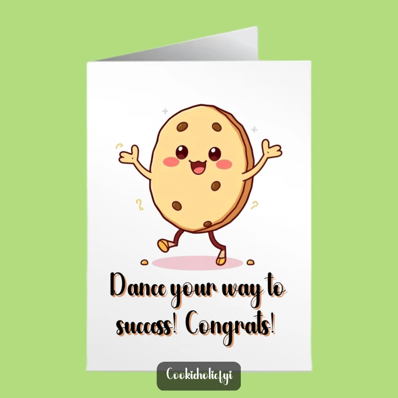 Free Printable Congrats Card: Crumbly Cookie Dance, Joyful Downloadable Gift