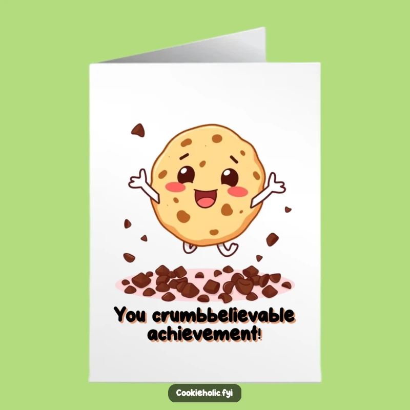 Free Printable Congratulations Card: Glee-filled Cookie Character Scattering Chips
