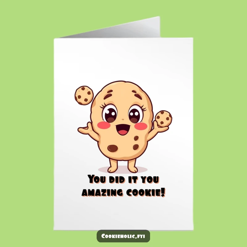 Free Printable Cookie Congratulations Card: Juggling Sweet Success Digital Download
