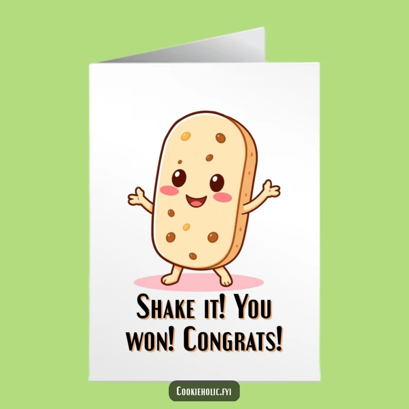 Free Printable Congrats Card: Shimmying Wafer, Kawaii Downloadable Celebration Gift