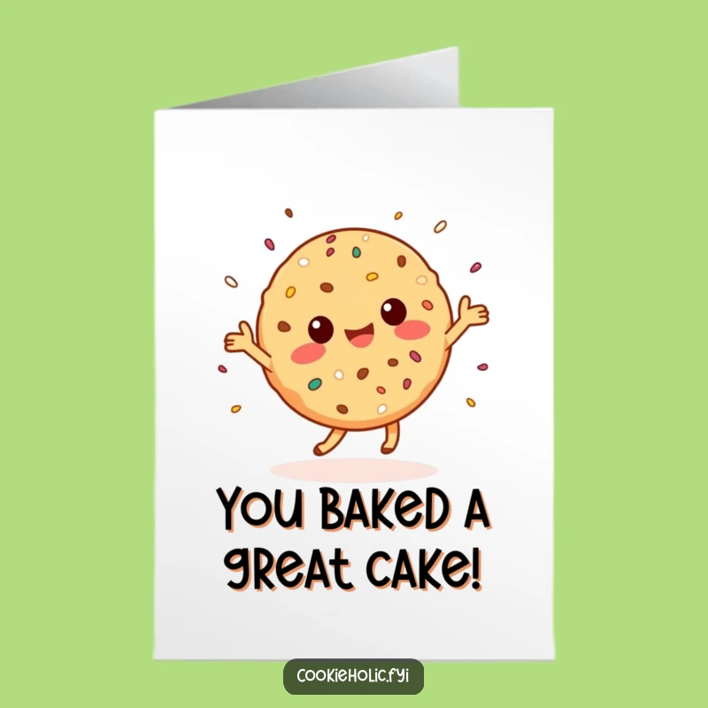 Free Printable Congrats Card: Happy Kawaii Cookie Dance, Funny Downloadable Gift