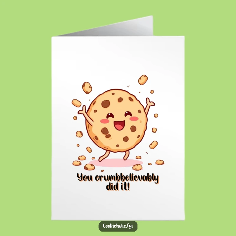 Free Printable Congrats Card: Dancing Cookie Celebration, Humorous Downloadable Gift!