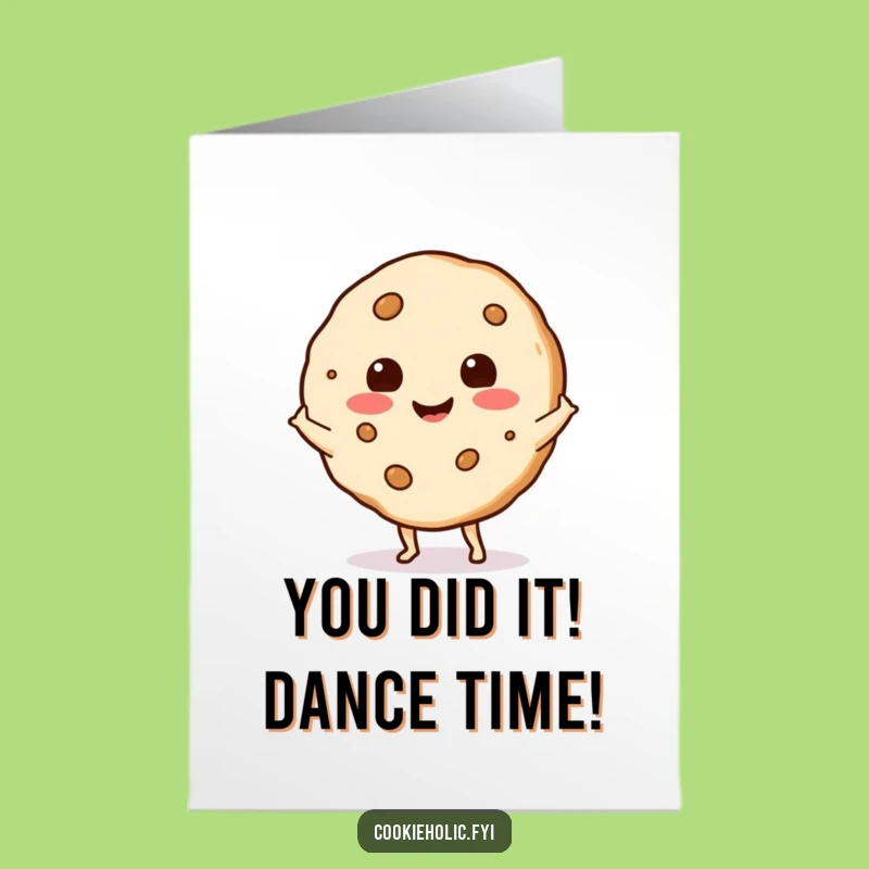 Free Printable Congratulations Card: Shimmying Cookie for Success, Fun Downloadable Gift