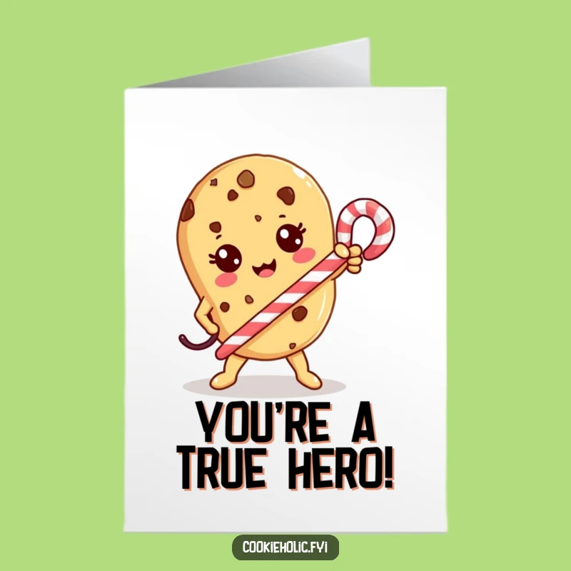 Free Printable Congrats Card: Heroic Kawaii Cookie, Funny Celebration Gift