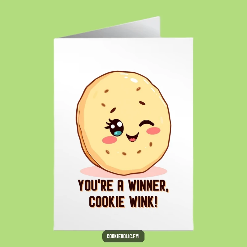 Free Printable Congrats Card: Winking Treat, Kawaii Downloadable Celebration Gift