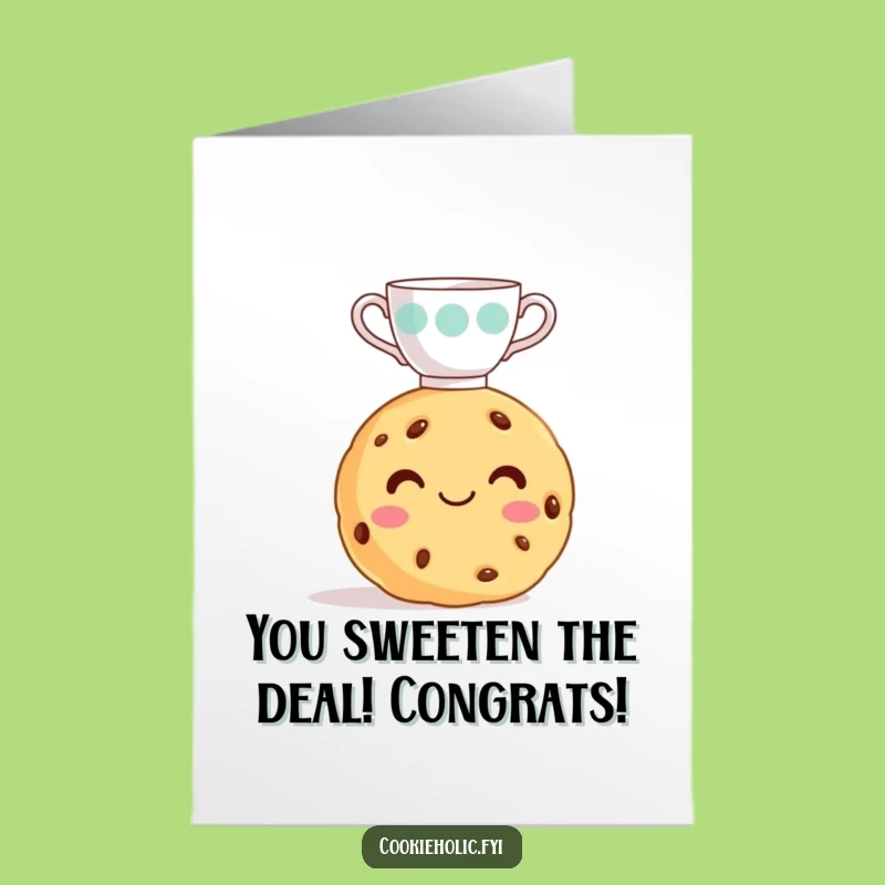 Funny Free Printable Congratulations Card: Cookie Teacup Balance - Print at Home Gift