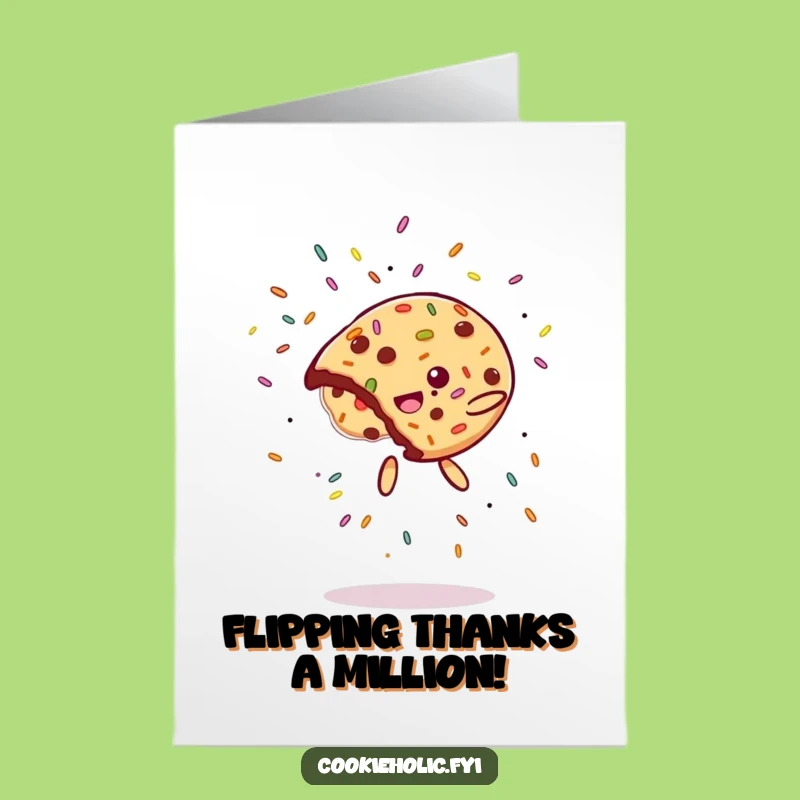 Free Printable Thank You Card: Cookie Flip Gratitude with Flying Sprinkles