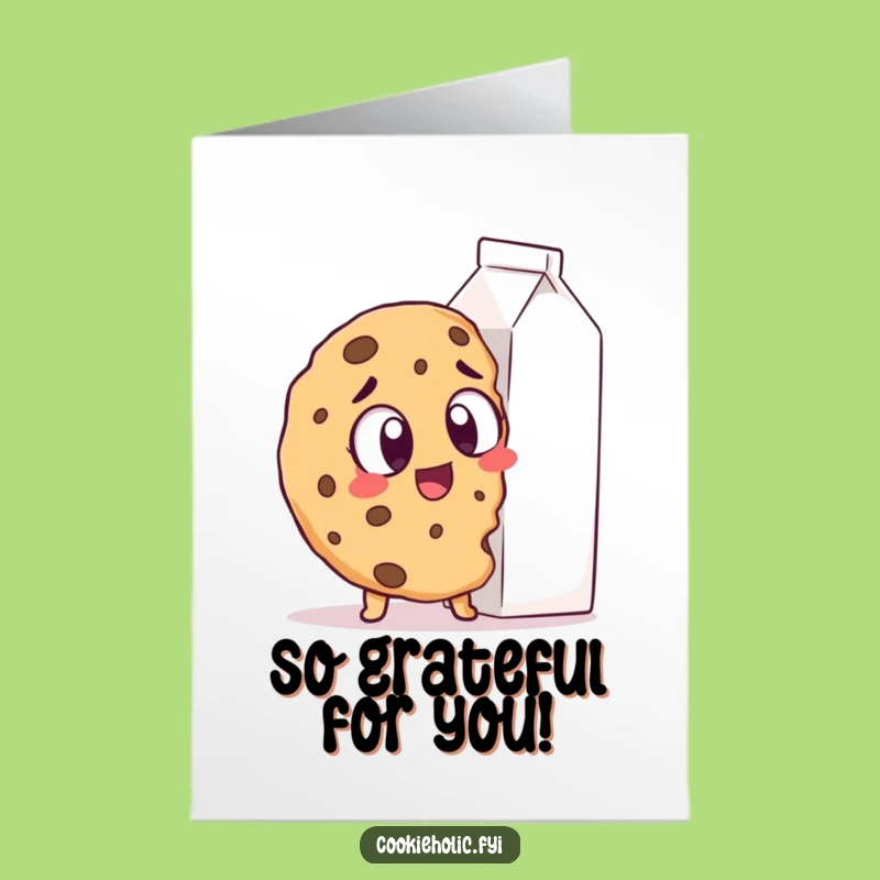 Free Printable Thank You Card: Cookie's Milk Obsession Gratitude