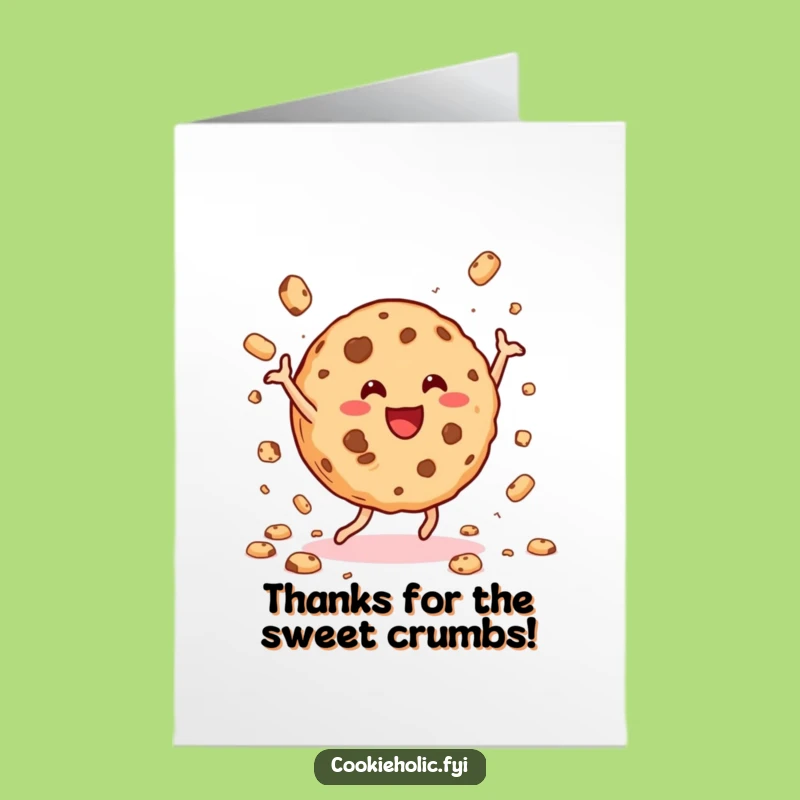Free Printable Thank You Card: Dancing Cookie Expressing Gratitude, Funny Downloadable!