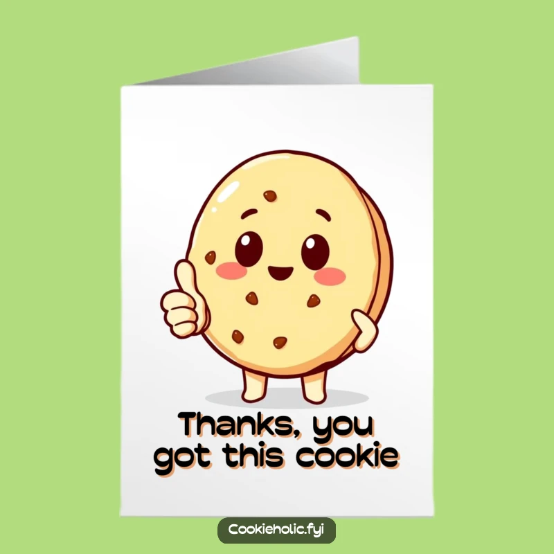 Free Printable Thank You Card: Kawaii Cookie's Thumbs Up for Your Kindness!