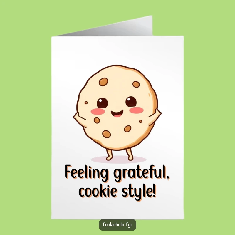 Free Printable Thank You Card: Shimmying Cookie Expressing Gratitude, Fun Downloadable Gift