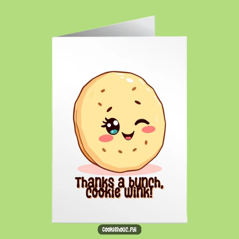 Free Printable Thank You Card: Winking Cookie, Kawaii Downloadable Appreciation Gift