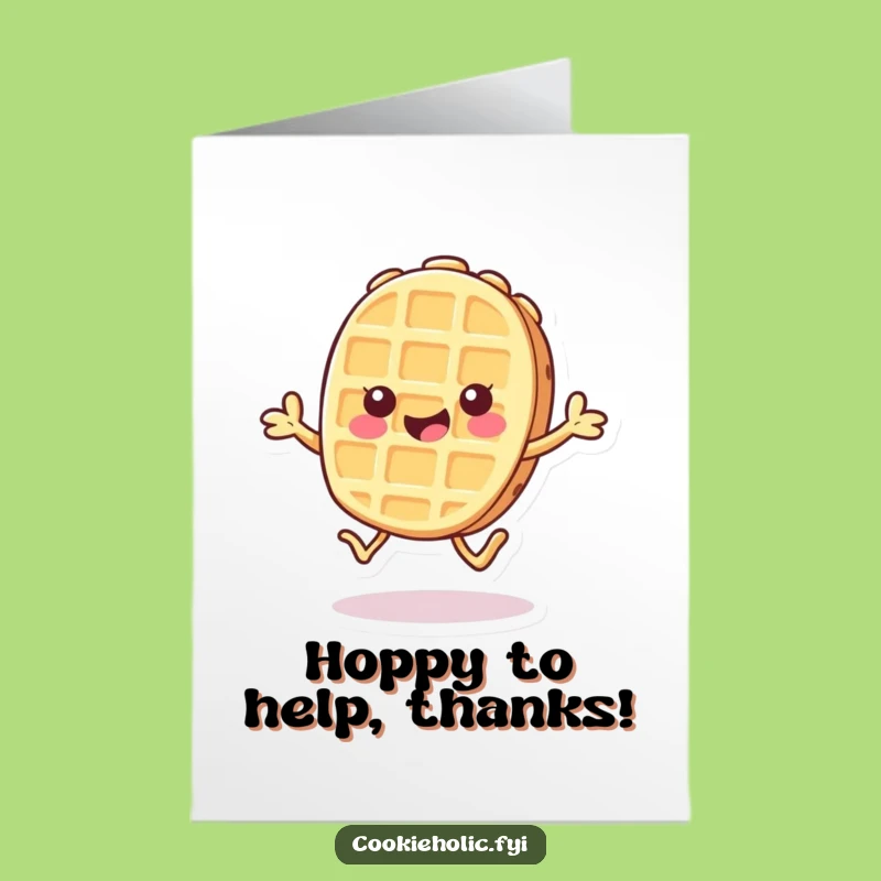 Free Printable Thank You Card: Hopping Waffle, Kawaii Downloadable Appreciation Gift