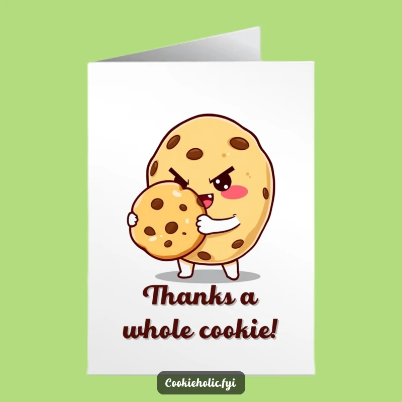 Free Printable Thank You Card: Winking Cookie Character, Sweet Gratitude, Downloadable Appreciation