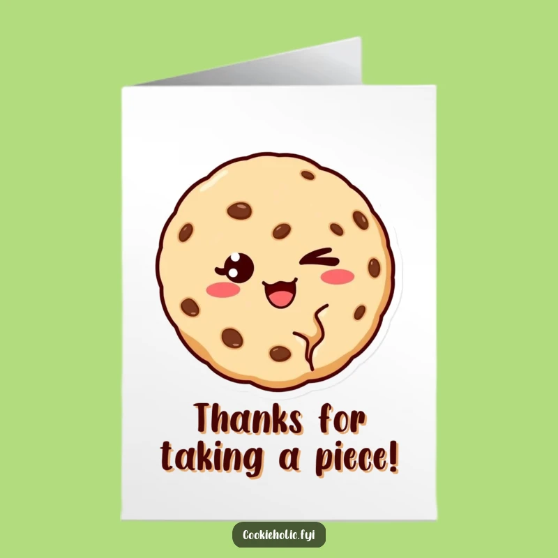 Free Printable Thank You Card: Winking Cookie - Funny Downloadable Gift