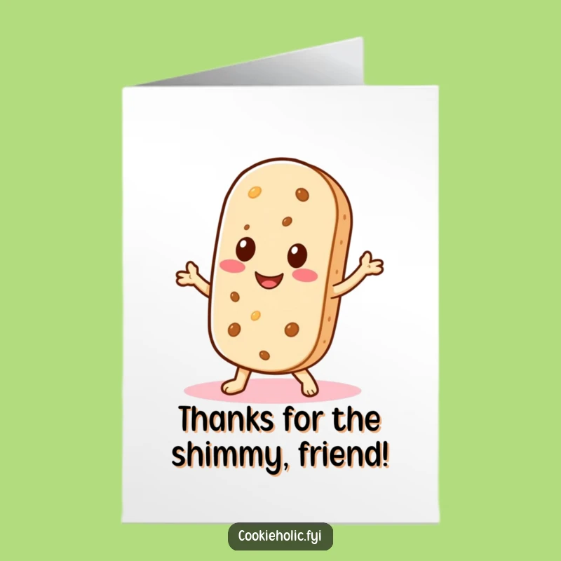 Free Printable Thank You Card: Shimmying Wafer, Kawaii Downloadable Appreciation Gift