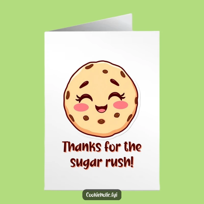 Free Printable Thank You Card: Giggling Cookie Character's Sweet Gratitude