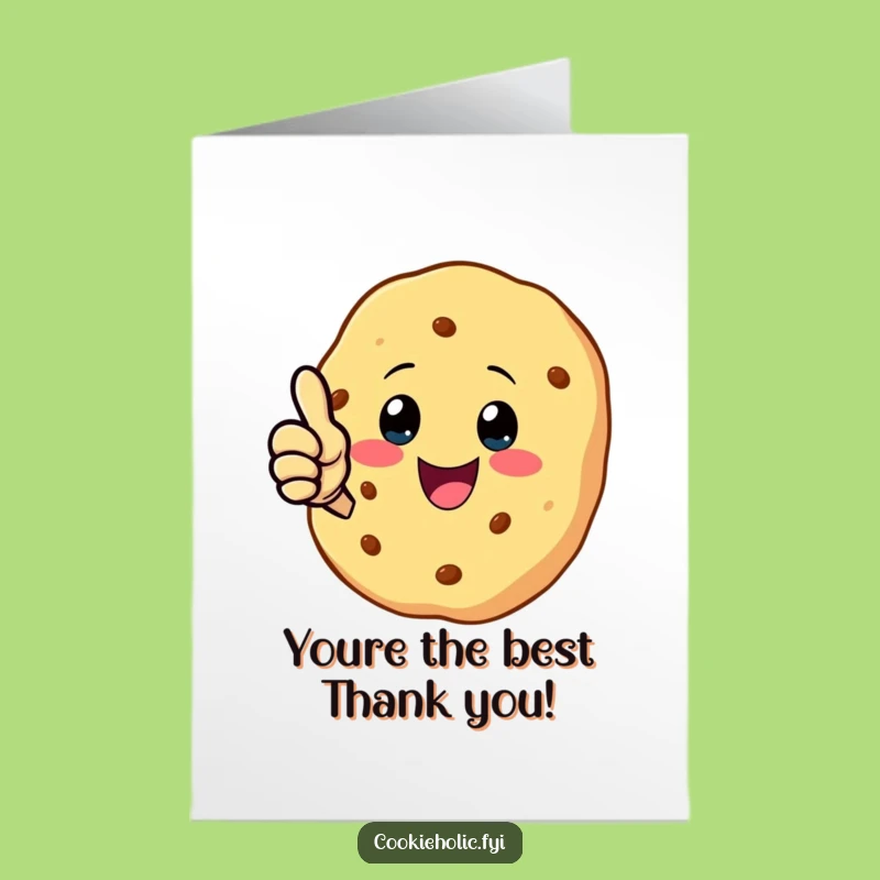 Free Printable Thank You Card: Kawaii Cookie Thumbs Up, Grateful Downloadable Gift