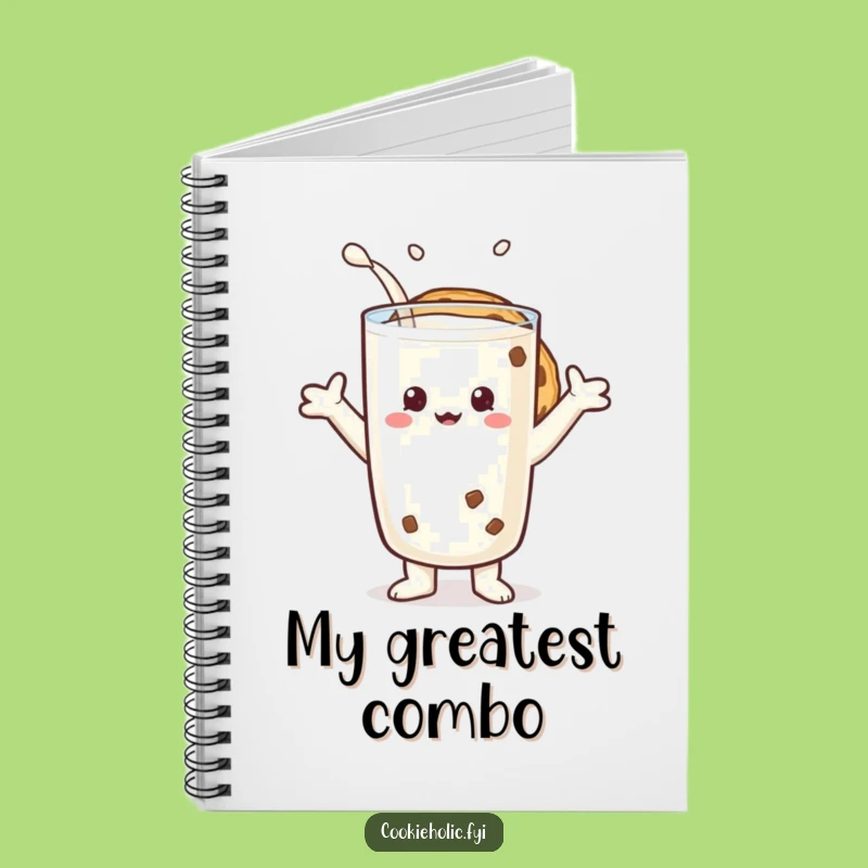 Funny Milk Lover Cookie Notebook - Duo Journal Character Notes, Gift Idea