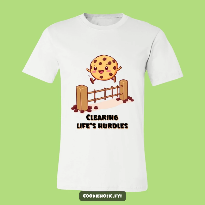 Funny Cookie Fence Jump T-Shirt: Hilarious Dessert Action, Perfect Funny Gift for Active People