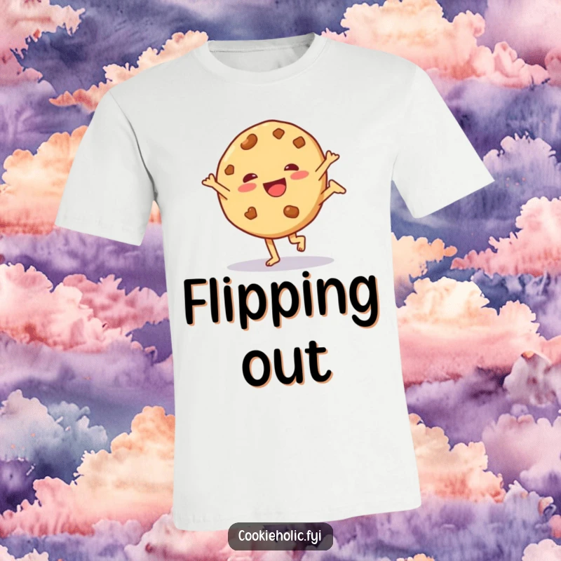 Funny T-Shirt: A cookie character executes a playful cartwheel with enthusiasm and joy.