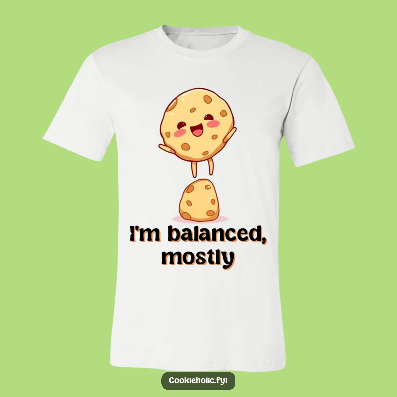 Funny Cookie Character T-Shirt: Delightful Balancing Act, A Hilarious Gift for Sweet Treat Enthusiasts