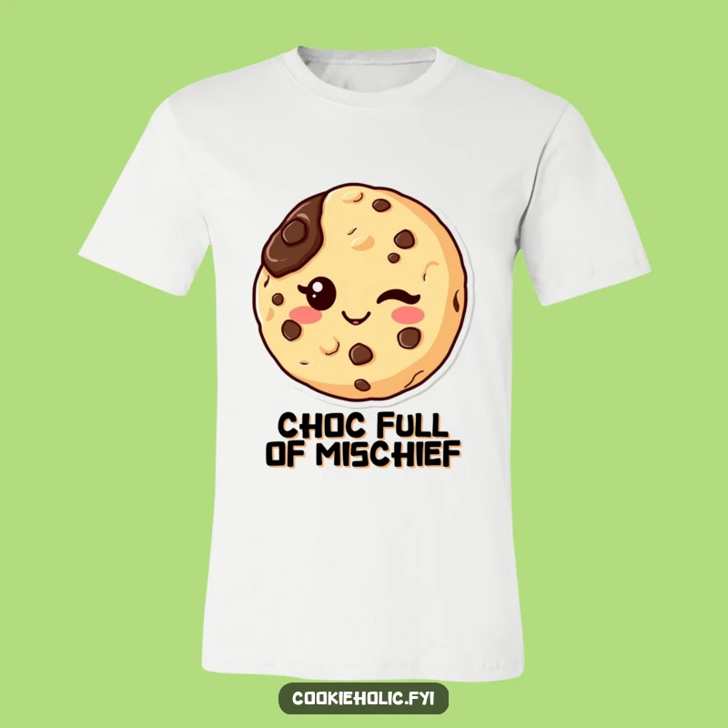 Funny Kawaii Cookie Wink T-Shirt: Wear Your Cheeky Chocolatey Style