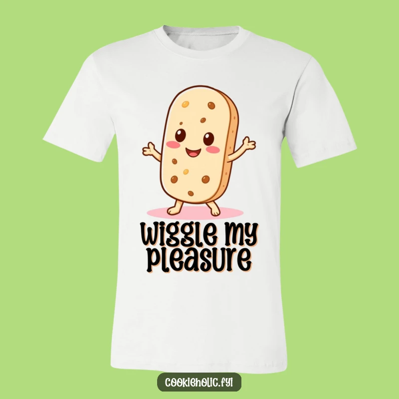 Funny Kawaii Wafer T-Shirt: Smiling Shimmy Cookie, Awesome Gift for Fun-Loving Sweetness!